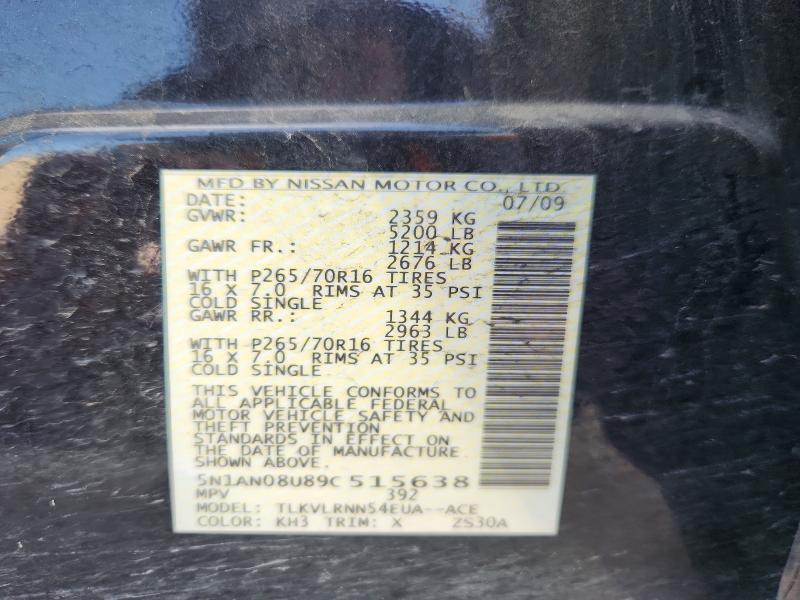 Продаж на аукціоні авто 2009 Nissan Xterra, vin: 5N1AN08U89C515638, номер лоту: 58651536
