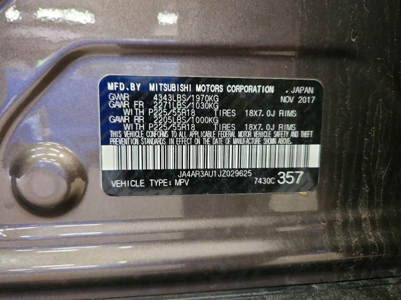 Продаж на аукціоні авто 2018 Mitsubishi Outlander Sport, vin: JA4AR3AU1JZ029625, номер лоту: 56165236
