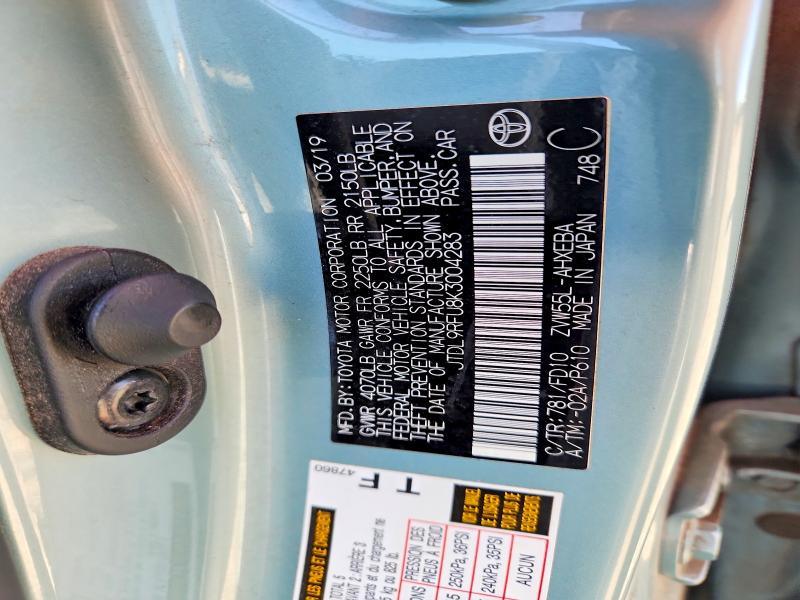 Aukcja sprzedaży 2019 Toyota Prius, vin: JTDL9RFU8K3004283, numer aukcji: 55467736