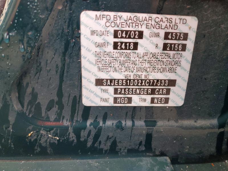2002 Jaguar X-type მანქანა იყიდება აუქციონზე, vin: SAJEB51D02XC77633, აუქციონის ნომერი: 58620096