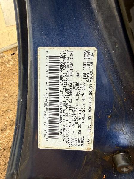 1997 Toyota Land Cruiser მანქანა იყიდება აუქციონზე, vin: JT3HJ85J0V0180897, აუქციონის ნომერი: 55885246