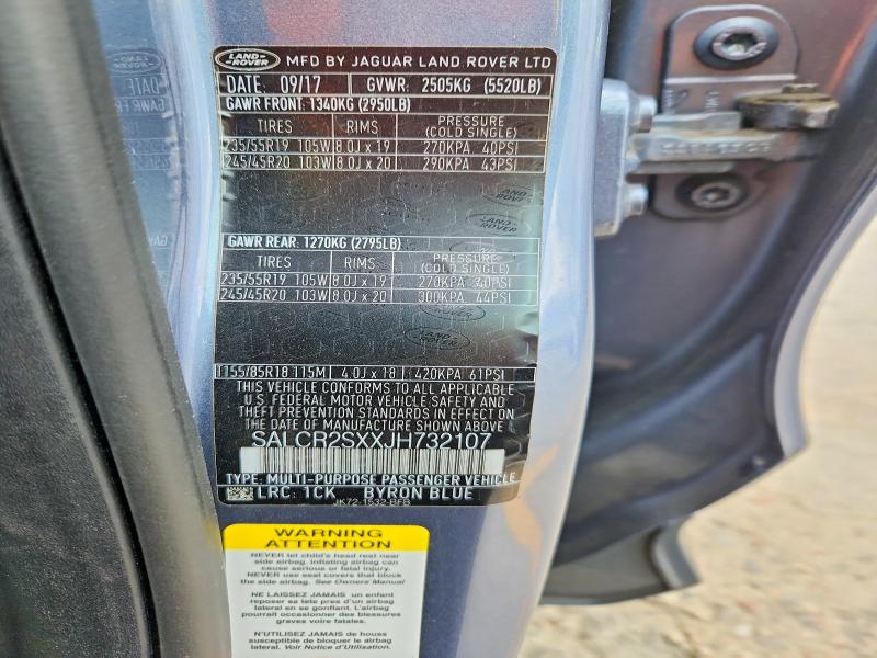 Продаж на аукціоні авто 2018 Land Rover Discovery Sport, vin: SALCR2SXXJH732107, номер лоту: 59082176