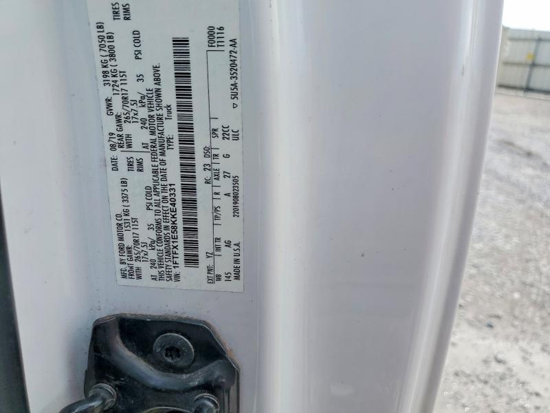 55359326 :رقم المزاد ، 1FTFX1E58KKE40331 vin ، 2019 Ford F150 مزاد بيع