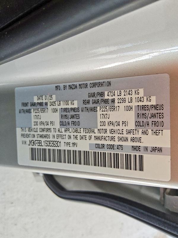 Aukcja sprzedaży 2025 Mazda Cx-5, vin: JM3KFBBL1S0639301, numer aukcji: 57045076
