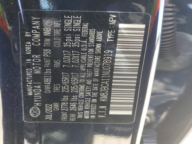 Продажа на аукционе авто 2022 Hyundai Tucson, vin: KM8JBCA11NU078919, номер лота: 56478196