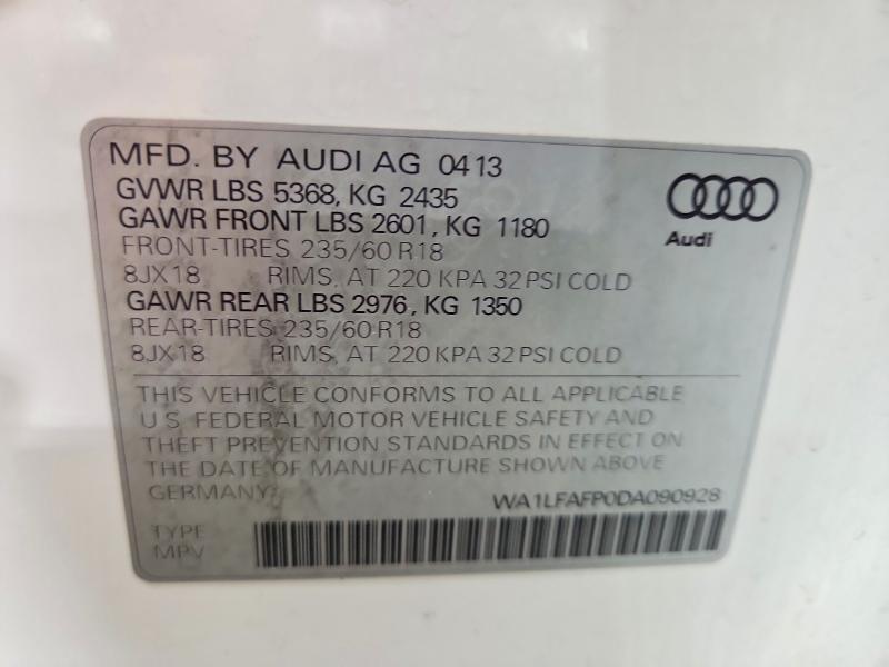 Продажа на аукционе авто 2013 Audi Q5, vin: WA1LFAFP0DA090928, номер лота: 79133445