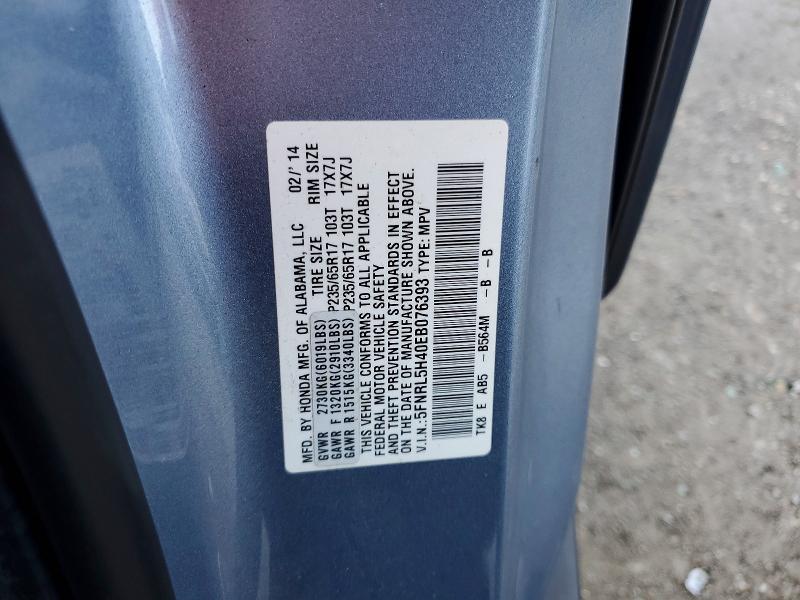 Aukcja sprzedaży 2014 Honda Odyssey, vin: 5FNRL5H40EB076393, numer aukcji: 56141306