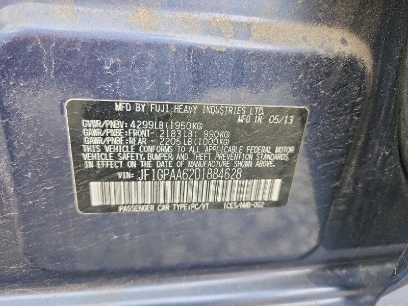 55541746 :رقم المزاد ، JF1GPAA62D1884628 vin ، 2013 Subaru Impreza مزاد بيع