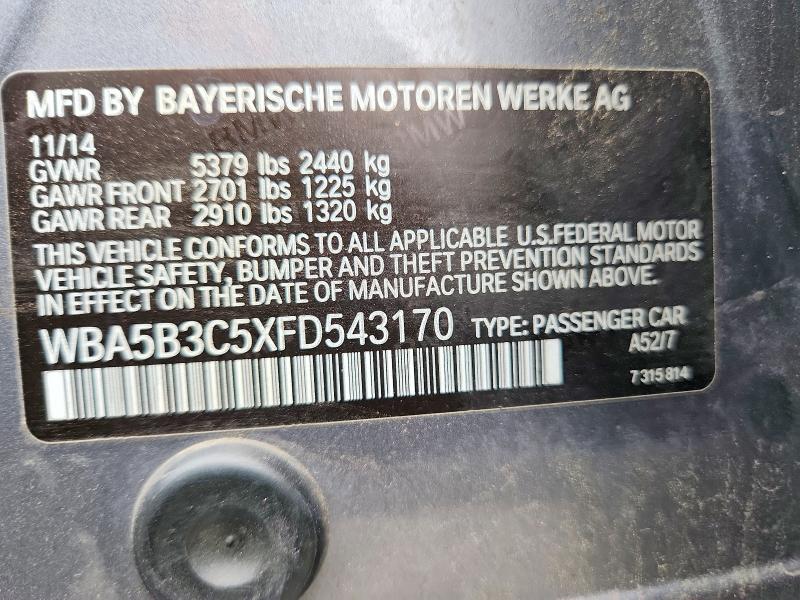 Aukcja sprzedaży 2015 Bmw 535, vin: WBA5B3C5XFD543170, numer aukcji: 57713966