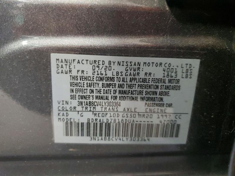 Продажа на аукционе авто 2020 Nissan Sentra, vin: 3N1AB8CV4LY303364, номер лота: 57201816