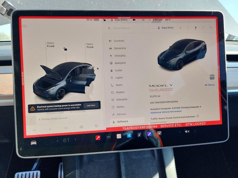Продажа на аукционе авто 2024 Tesla Model Y, vin: 7SAYGDEFXRF020194, номер лота: 57594206