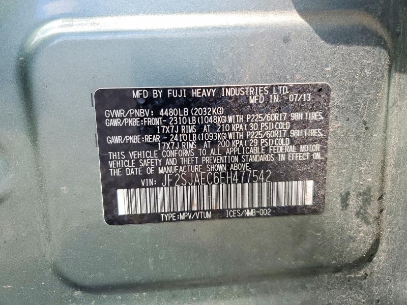 Продаж на аукціоні авто 2014 Subaru Forester, vin: JF2SJAEC6EH477542, номер лоту: 56230226