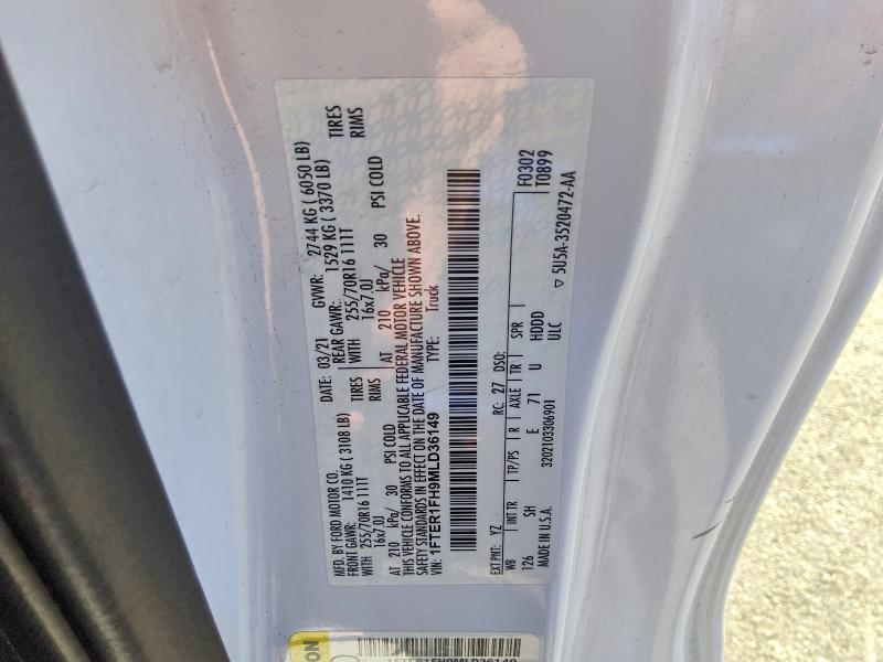 2021 Ford Ranger მანქანა იყიდება აუქციონზე, vin: 1FTER1FH9MLD36149, აუქციონის ნომერი: 53050736