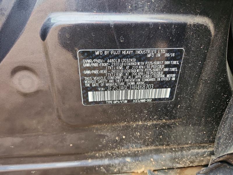 Продажа на аукционе авто 2017 Subaru Forester, vin: JF2SJAGC1HH468703, номер лота: 58655246
