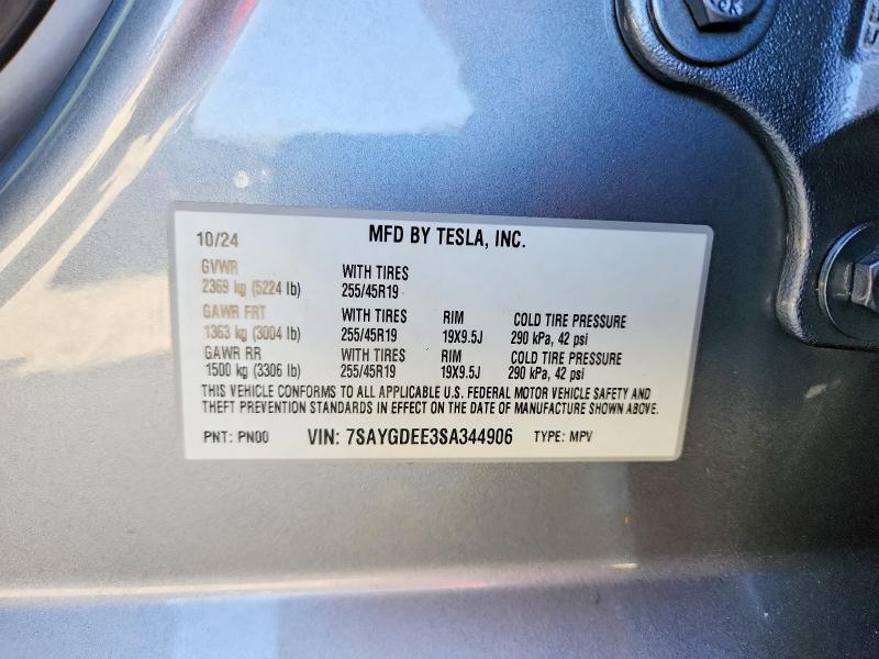 Продажа на аукционе авто 2025 Tesla Model Y, vin: 7SAYGDEE3SA344906, номер лота: 55529686
