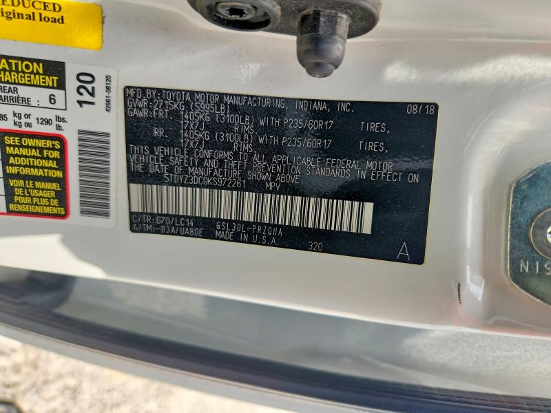 Продажа на аукционе авто 2019 Toyota Sienna, vin: 5TDYZ3DC0KS972261, номер лота: 55592236