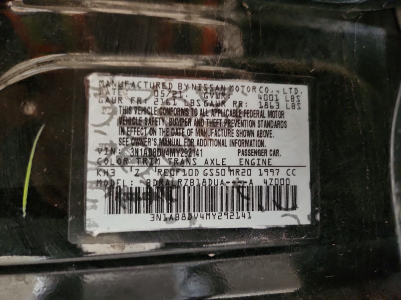 Продаж на аукціоні авто 2021 Nissan Sentra, vin: 3N1AB8DV4MY292141, номер лоту: 58752116
