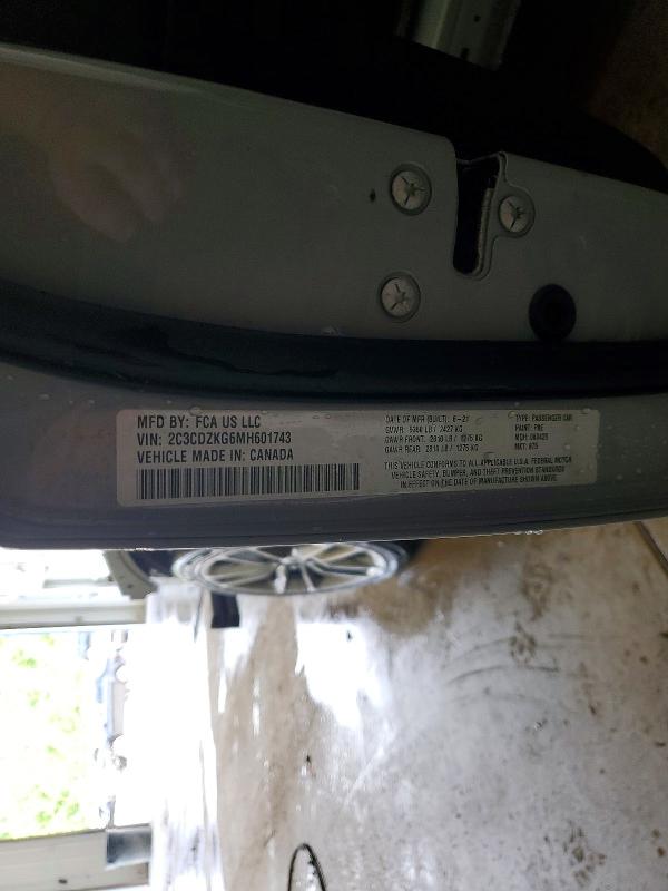 Aukcja sprzedaży 2021 Dodge Challenger, vin: 2C3CDZKG6MH601743, numer aukcji: 57821336