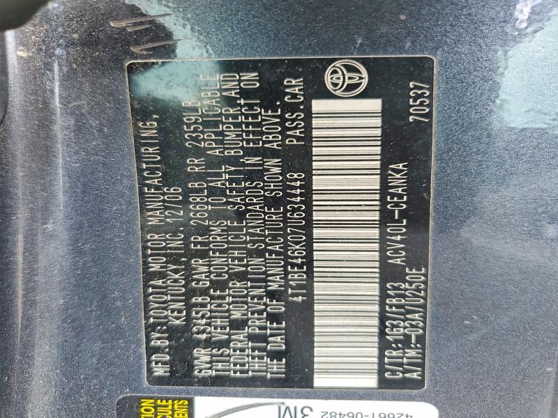 58019476 :رقم المزاد ، 4T1BE46K07U634448 vin ، 2007 Toyota Camry مزاد بيع