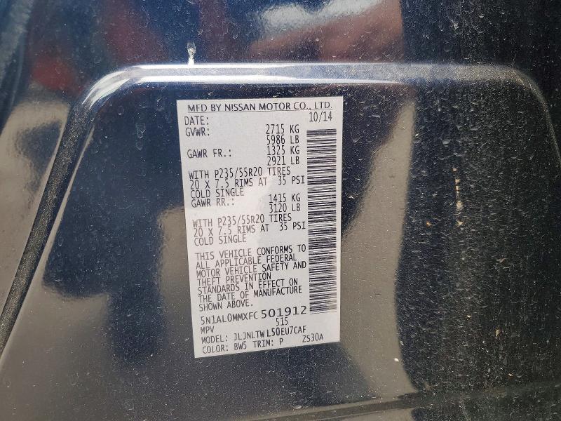 Продажа на аукционе авто 2015 Infiniti Qx60, vin: 5N1AL0MMXFC501912, номер лота: 58554286