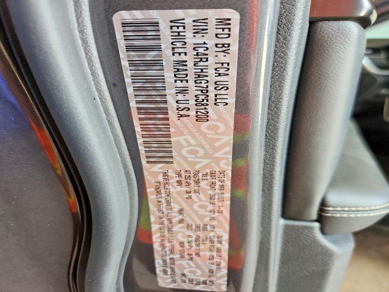 58257226 :رقم المزاد ، 1C4RJHAG7PC581200 vin ، 2023 Jeep Grand Cherokee مزاد بيع