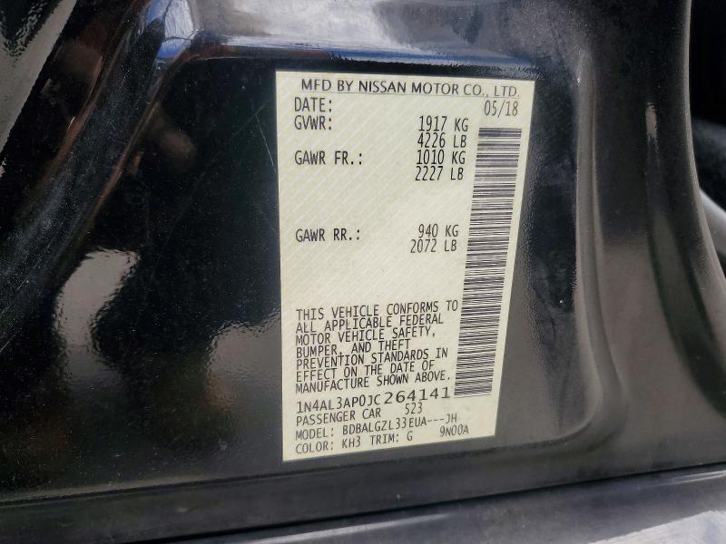 Продажа на аукционе авто 2018 Nissan Altima, vin: 1N4AL3AP0JC264141, номер лота: 56041036
