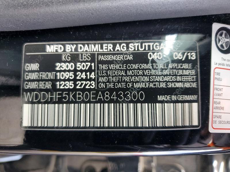 55632486 :رقم المزاد ، WDDHF5KB0EA843300 vin ، 2014 Mercedes-benz E مزاد بيع