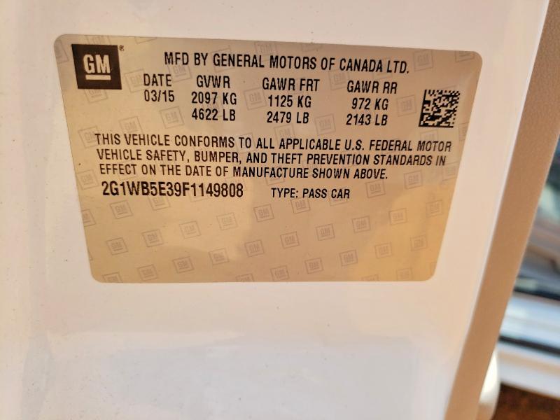 Продажа на аукционе авто 2015 Chevrolet Impala Limited, vin: 2G1WB5E39F1149808, номер лота: 58014596