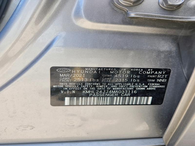 Aukcja sprzedaży 2021 Hyundai Sonata Hybrid, vin: KMHL24JJ4MA033116, numer aukcji: 57073856