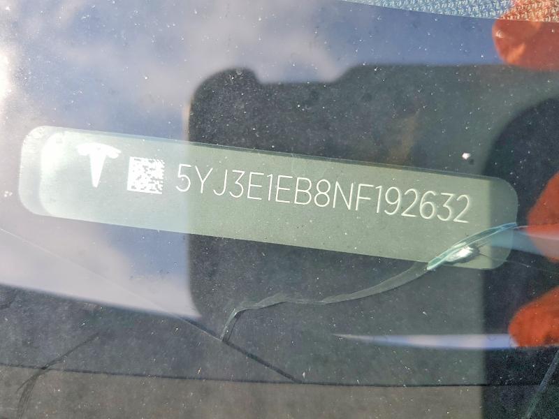 Продаж на аукціоні авто 2022 Tesla Model 3, vin: 5YJ3E1EB8NF192632, номер лоту: 56429396
