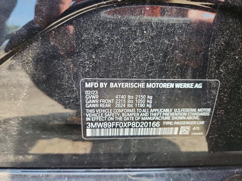 56986806 :رقم المزاد ، 3MW89FF0XP8D20166 vin ، 2023 Bmw 330xi مزاد بيع