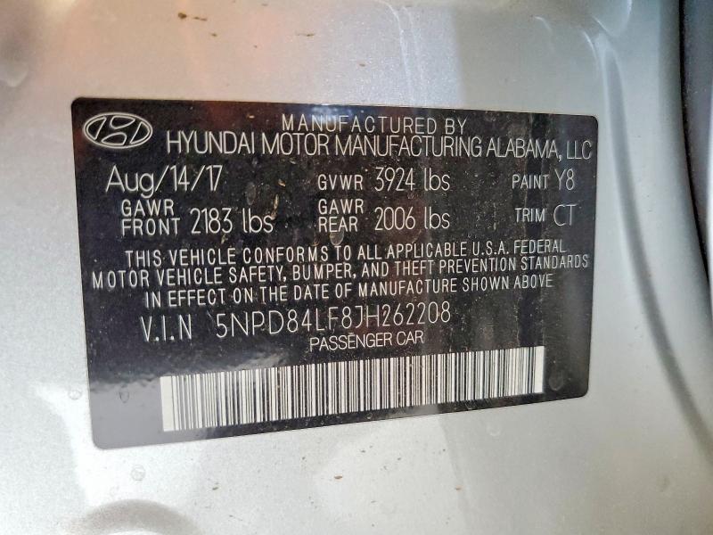 Aukcja sprzedaży 2018 Hyundai Elantra, vin: 5NPD84LF8JH262208, numer aukcji: 57622956