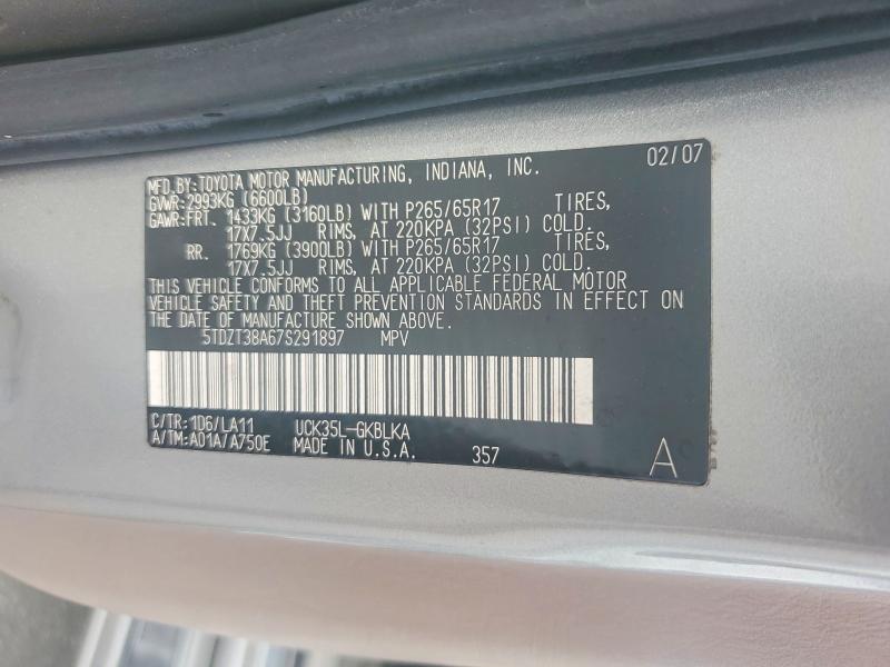 Продаж на аукціоні авто 2007 Toyota Sequoia, vin: 5TDZT38A67S291897, номер лоту: 55090596