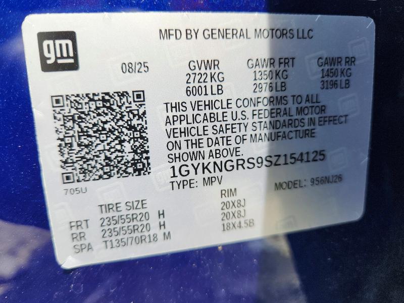 Продаж на аукціоні авто 2025 Cadillac Xt5, vin: 1GYKNGRS9SZ154125, номер лоту: 58610146