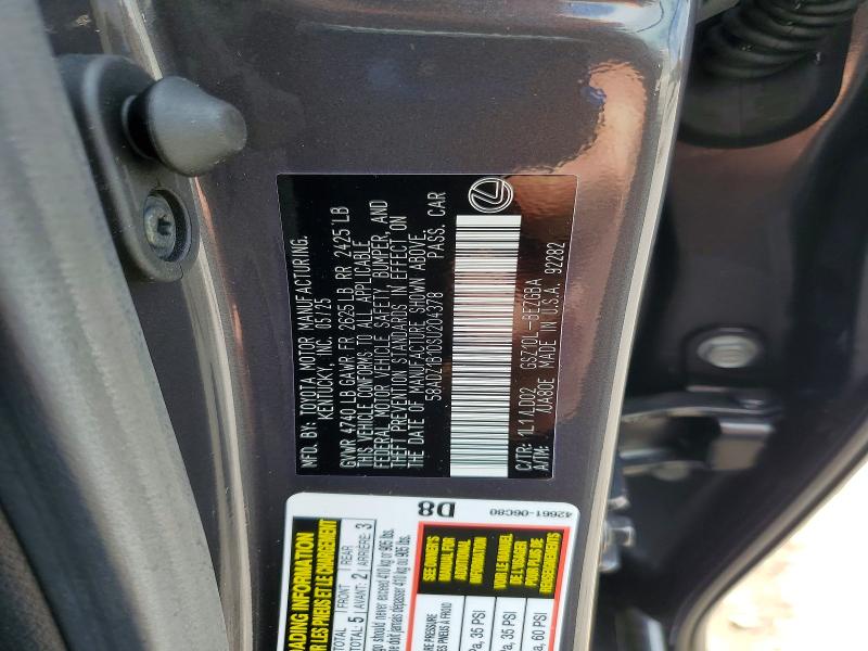 2025 Lexus Es 350 მანქანა იყიდება აუქციონზე, vin: 58ADZ1B10SU204378, აუქციონის ნომერი: 58384546