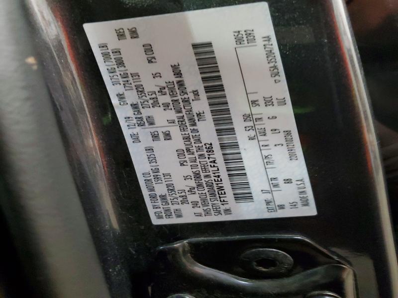 Aukcja sprzedaży 2020 Ford F150, vin: 1FTEW1E41LFA71862, numer aukcji: 57856466