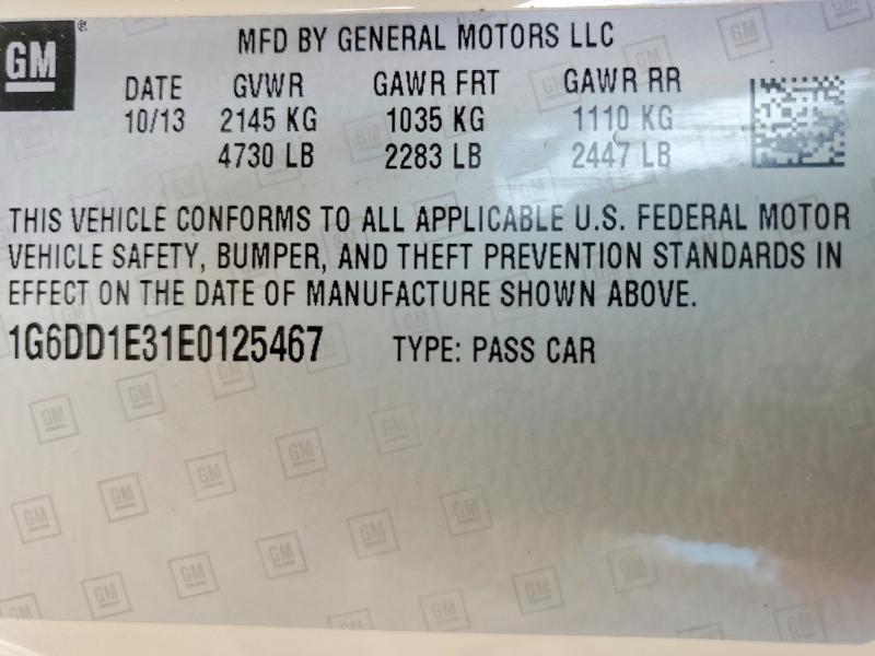 2014 Cadillac Cts მანქანა იყიდება აუქციონზე, vin: 1G6DD1E31E0125467, აუქციონის ნომერი: 57355796
