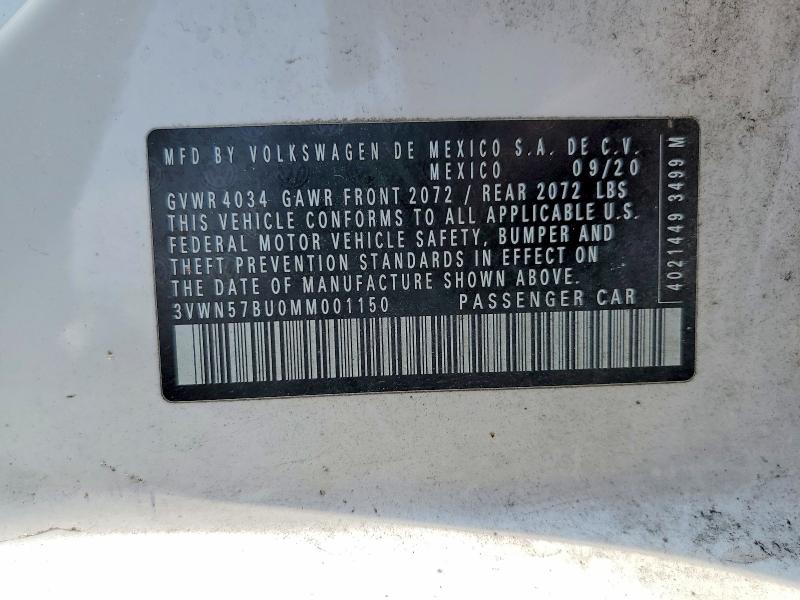 Aukcja sprzedaży 2021 Volkswagen Jetta, vin: 3VWN57BU0MM001150, numer aukcji: 56785216