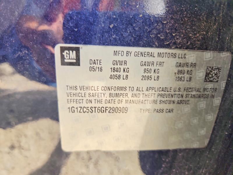 Продажа на аукционе авто 2016 Chevrolet Malibu, vin: 1G1ZC5ST6GF290909, номер лота: 58415916
