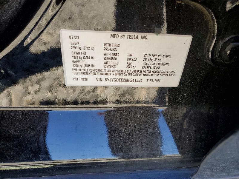 Продаж на аукціоні авто 2021 Tesla Model Y, vin: 5YJYGDEE2MF241334, номер лоту: 58486346
