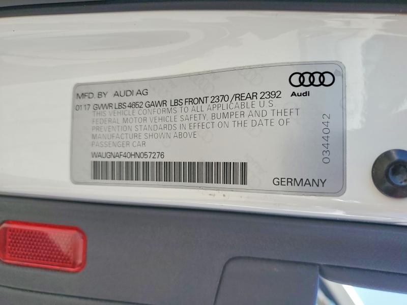 55767396 :رقم المزاد ، WAUGNAF40HN057276 vin ، 2017 Audi A4 مزاد بيع