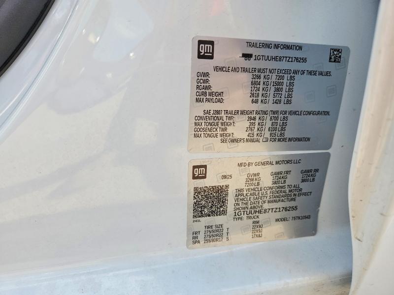 59178736 :رقم المزاد ، 1GTUUHE87TZ176255 vin ، 2026 Gmc Sierra مزاد بيع
