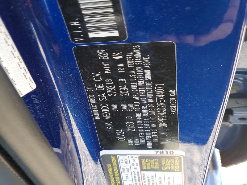 Продажа на аукционе авто 2024 Kia Forte, vin: 3KPF24AD2RE744071, номер лота: 57119986