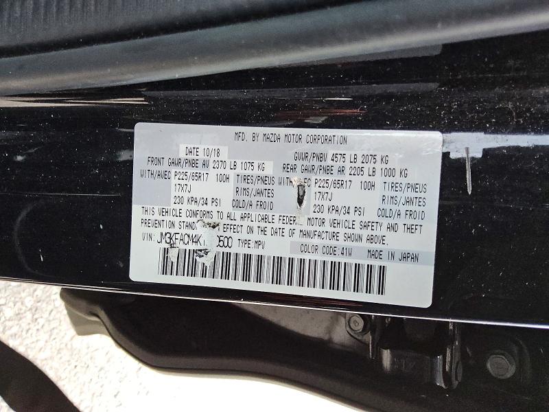 Продаж на аукціоні авто 2019 Mazda Cx-5, vin: JM3KFACM4K1510500, номер лоту: 58025046