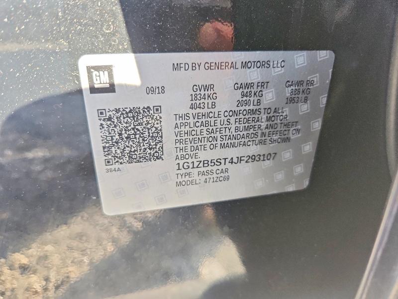 Aukcja sprzedaży 2018 Chevrolet Malibu, vin: 1G1ZB5ST4JF293107, numer aukcji: 56961196