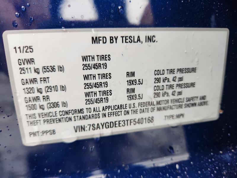 Продажа на аукционе авто 2026 Tesla Model Y, vin: 7SAYGDEE3TF540168, номер лота: 56809846