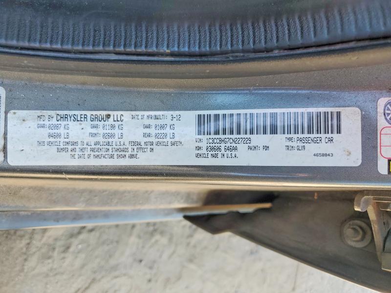 55754106 :رقم المزاد ، 1C3CCBHG7CN227229 vin ، 2012 Chrysler 200 مزاد بيع