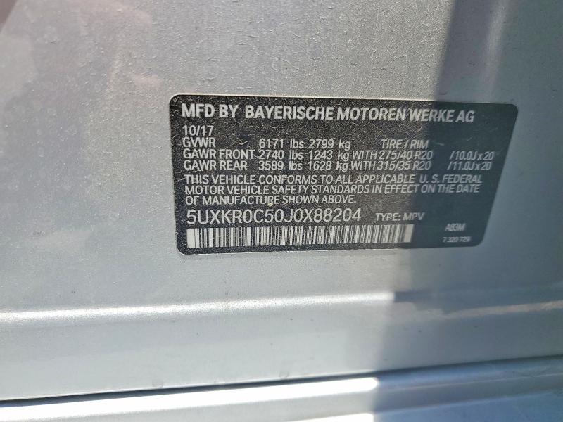 Auction sale of the 2018 Bmw X5, vin: 5UXKR0C50J0X88204, lot number: 56721666