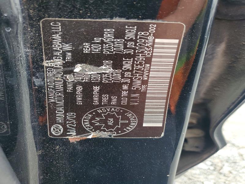 Продажа на аукционе авто 2009 Hyundai Santa Fe, vin: 5NMSH73E59H302978, номер лота: 57879256