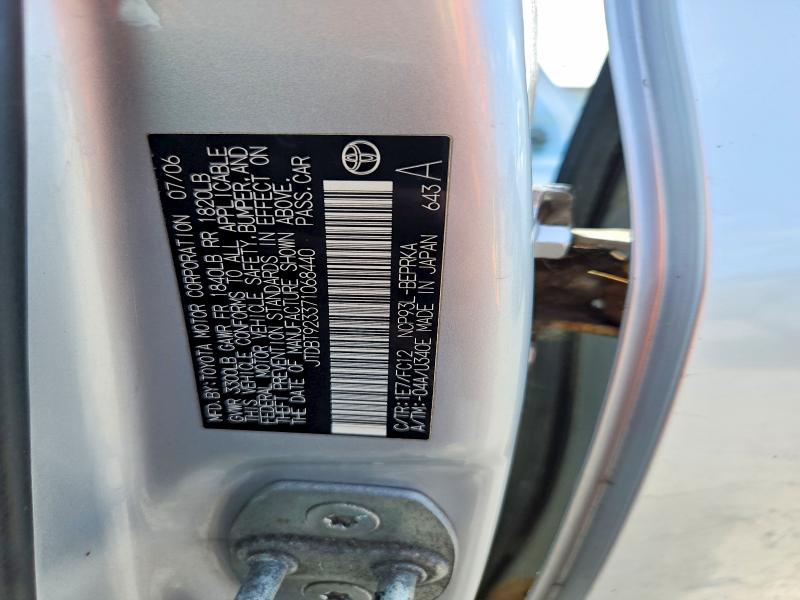 Aukcja sprzedaży 2007 Toyota Yaris, vin: JTDBT923371068440, numer aukcji: 56325096